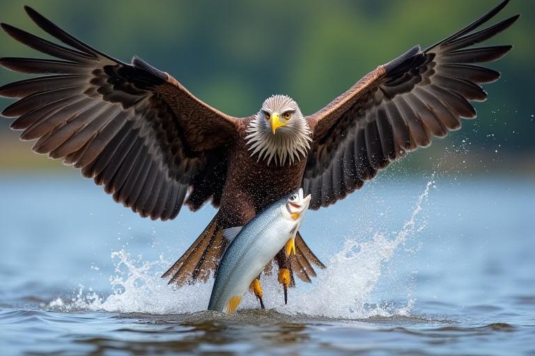 Fotografie: Wildtier in Aktion, ein Fischadler beim Fischfang